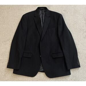 Lauren Ralph Lauren Wool Silk Cashmere Blazer Sport Coat 42R Black 2 Button